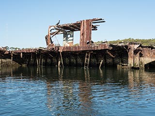 Wreck of SS Mortlake Bank, Homebush Bay, Sydney, Australia