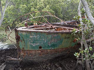 abandoned barge, Homebush Bay, Sydney, Australia