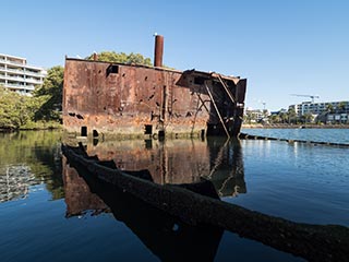 wreck of SS Ayrfield, Homebush Bay, Sydney, Australia