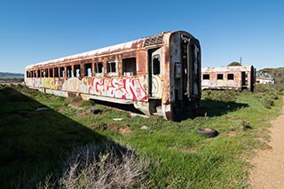 abandoned railway carriages, Port Pirie, South Australia