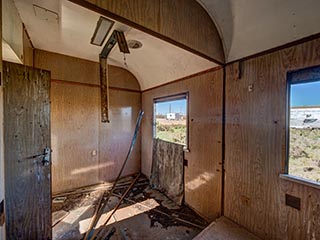 interior of abandoned railway carriage