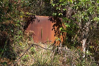 Old tank lying in the bush near Wondabyne, Australia