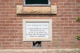 Foundation stone of St. John's Orphanage