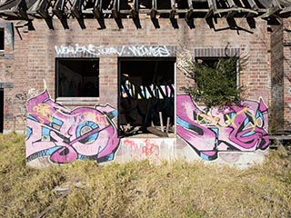 Graffiti on Abandoned Tooth & Co Maltings, Mittagong