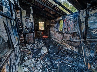 Burnt Out House in Mittagong, Australia