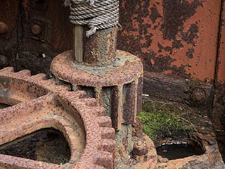 Gears on old steam crane at Wondabye Quarry
