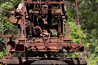 Abandoned steam crane at Wondabyne Quarry