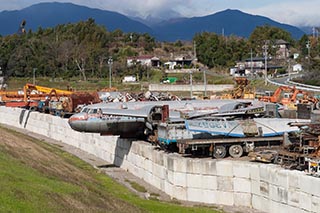Abandoned aircraft in a junkyard in Mie Prefecture, Japan