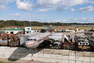 Convair 240 airliner in a junkyard in Mie Prefecture, Japan