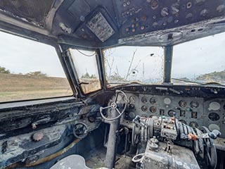 Cockpit of Convair 240 airliner
