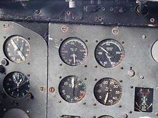 Instrument panel of Convair 240 airliner
