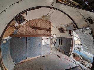 Interior of Convair 240 near rear door