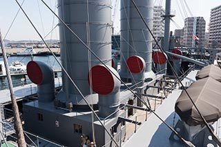 Ventilators and Funnels of Battleship Mikasa