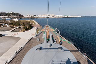 Forward deck and 12 inch turret of Battleship Mikasa