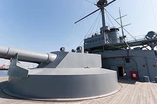 Forward 12 inch turret on Battleship Mikasa