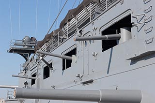6 inch and anti-torpedo boat guns on Battleship Mikasa