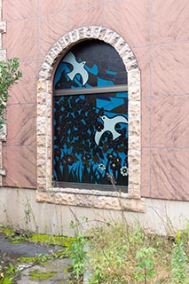 Stained Glass Window in Burnt Out Wedding Venue