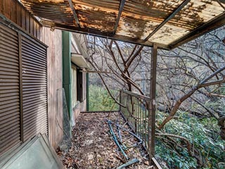 Balcony of abandoned Japanese house