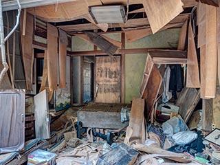 Collapsing house, Kanagawa Prefecture, Japan