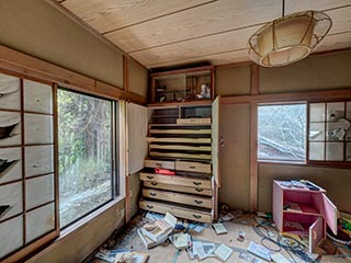 Abandoned bedroom, Kanagawa Prefecture, Japan