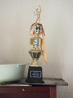 Trophy in abandoned Japanese house