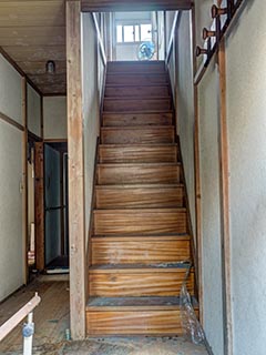 Stairs in abandoned Japanese house