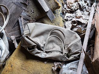 Handbag in abandoned Japanese house