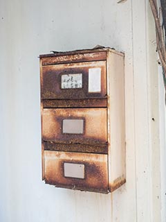 Mailbox of abandoned apartment building