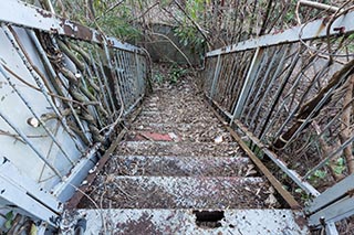 Abandoned apartment stairs, Kanagawa Prefecture, Japan