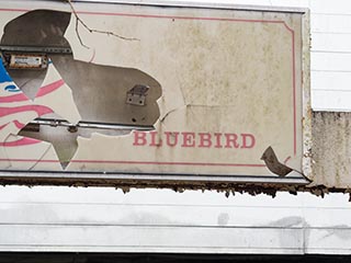 Broken Hotel Bluebird sign