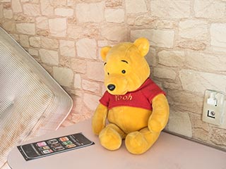 Winnie the Pooh toy in Hotel Gaia