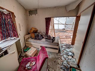 Bedroom in abandoned house