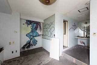 Abandoned Hotel Tropical Guest Room Graffiti