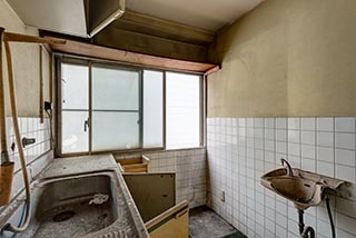 Abandoned Hotel Tropical Apartment Kitchen