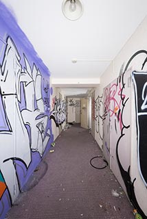 Abandoned Hotel Tropical Corridor Graffiti