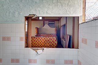 Garish, Tasteless Bed in abandoned love hotel Century