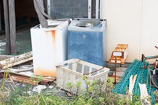 Washing Machines outside Abandoned Book and Video Store in Murayama, Japan