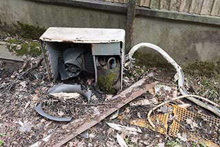Broken Air Conditioner behind Abandoned Nametara Onsen