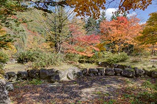 Dry Pond in Abandoned Oirasekeiryu Onsen Hotel Grounds