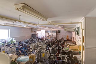 Abandoned Oirasekeiryu Onsen Hotel Kitchen Full of Bicycles