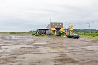 Muddy Car Park and Ramen Shop in Hokkaido, Japan