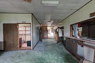 Abandoned Shiokari Onsen Youth Hostel Front Desk
