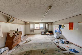 Collapsing Floor in Abandoned Shiokari Onsen Youth Hostel