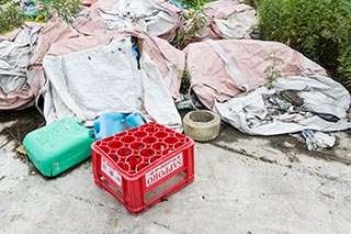 Garbage outside Abandoned Minshuku in Hokkaido, Japan