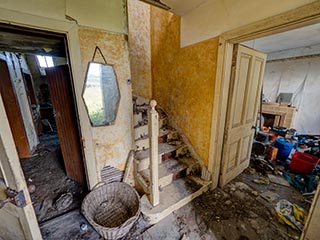 entrance hall of abandoned house