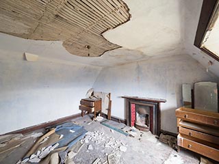 bedroom in abandoned house