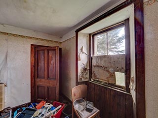 ground floor room in abandoned house