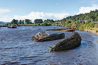 Abandoned Boats in Bowling Harbour, Scotland
