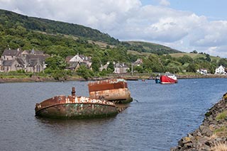 Sunken Coaster in Bowling Harbour, Scotland