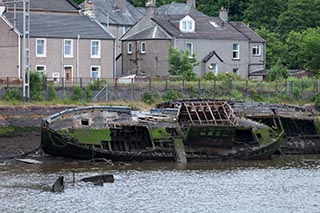 Abandoned Boat in Bowling Harbour, Scotland